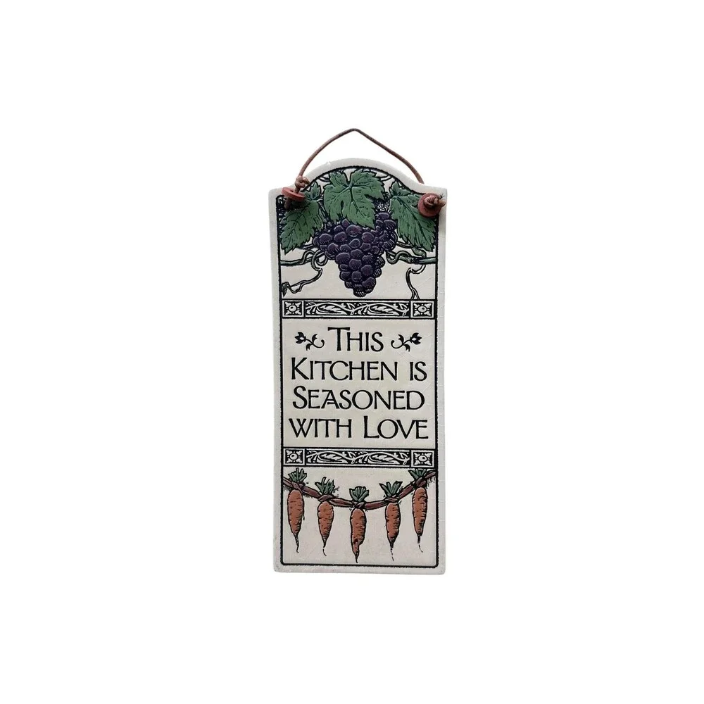 Handmade Ceramic Kitchen Wall Sign, Vintage Michael Macone Spooner Creek Pottery